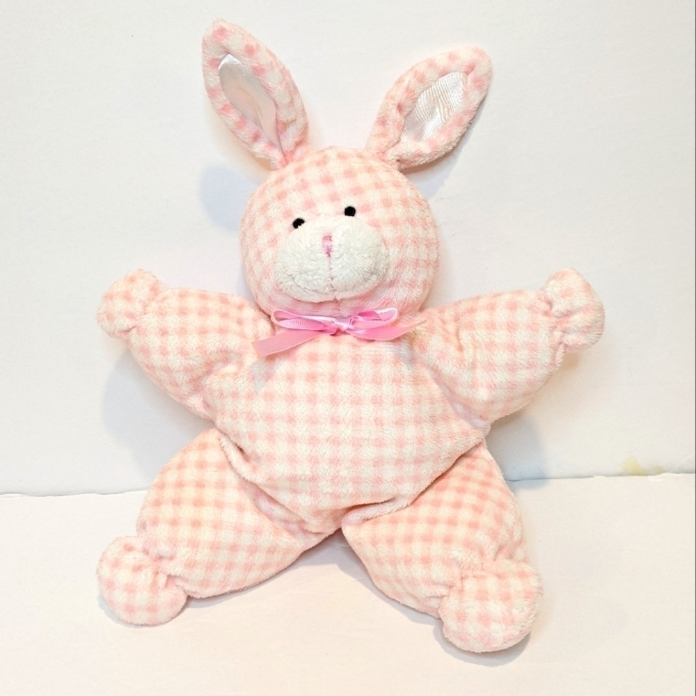 2/$20 Animal Alley pink gingham bunny rabbit plush 12” baby stuffed toy